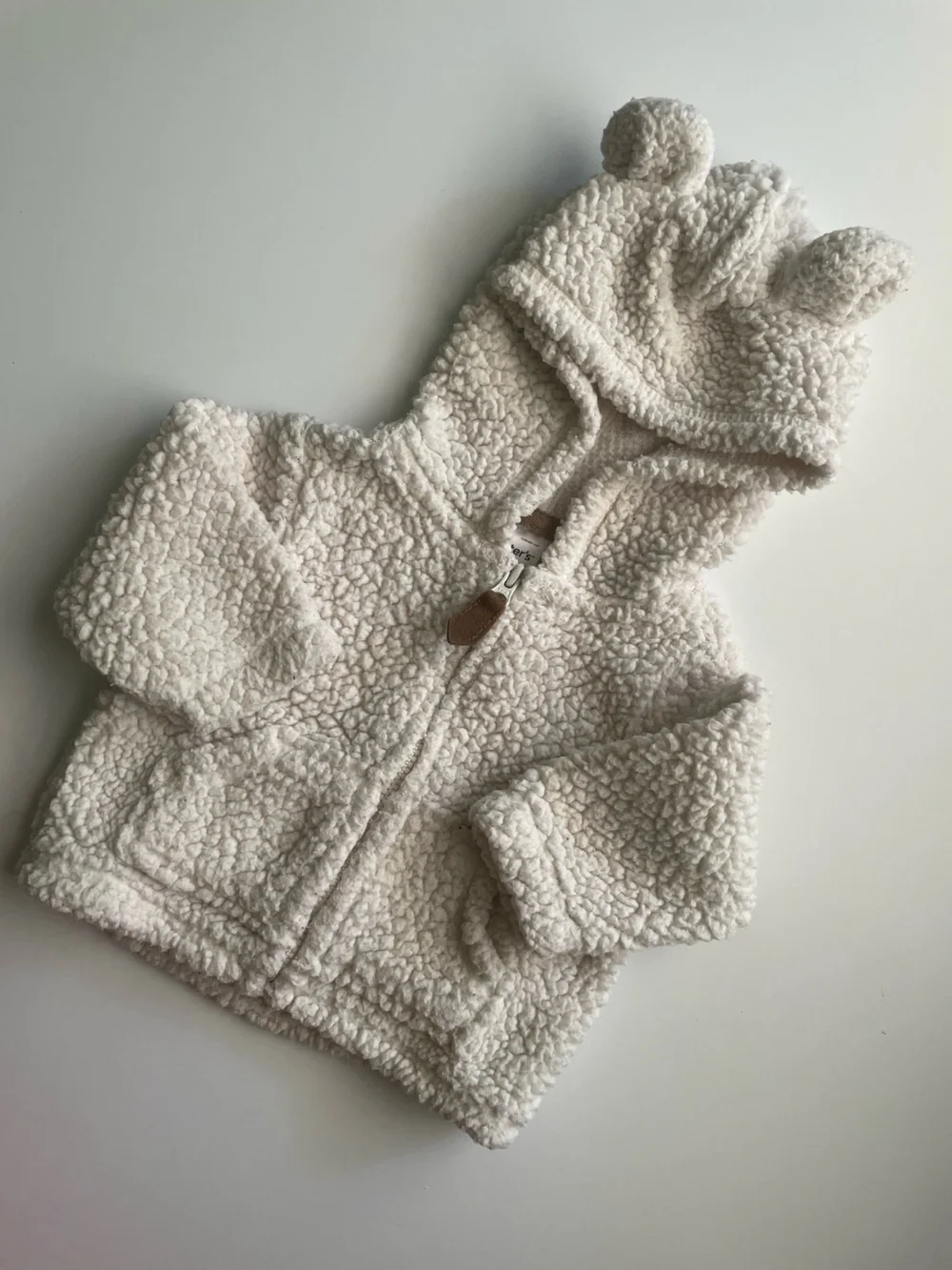 Carter’s Cream Sherpa Bear Ear Zip Hoodie